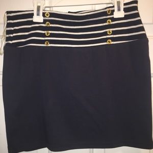 Navy and white skirt